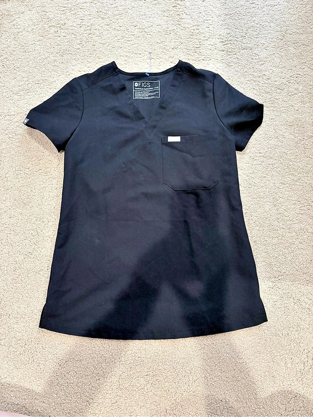 FIGS Casma Scrub Top Black XXS